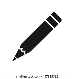 Pencil symbol sign simple icon on background