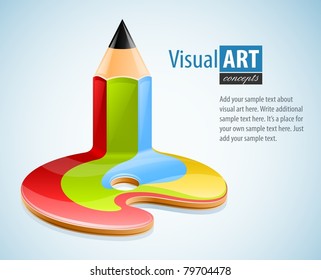 Pencil As Symbol Of Visual Art Vector Illustration