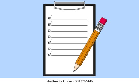 Pencil and tablet for paper vector illustration