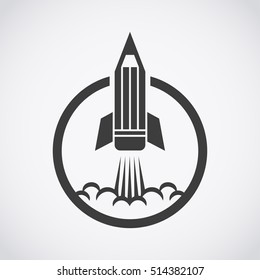 The pencil takes off like a rocket. Icon