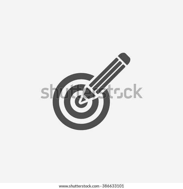 Pencil Target Icon Stock Vector (Royalty Free) 386633101