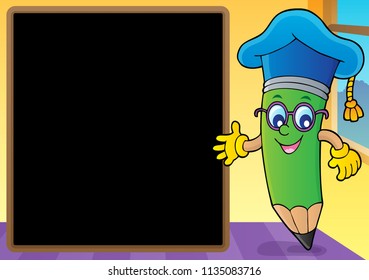 Ilustración vectorial del tema del profesor de lápiz 2 - ilustración vectorial eps10.