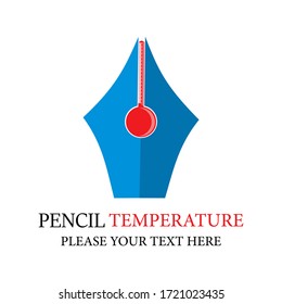 Pencil temperatur logo design template illustration. there are penci and thermometer. this is good for education, medical etc