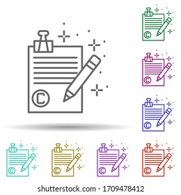 Pencil text copywriting multi color icon. Simple thin line, outline vector of copywriting icons for ui and ux, website or mobile application