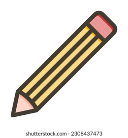 Pencil Thick Line Filled Colors For Personal And Commercial Use.
