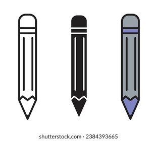 Pencil thin line vector icon.eps illustration