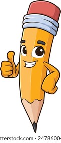 Pencil thumbs up vector illustration