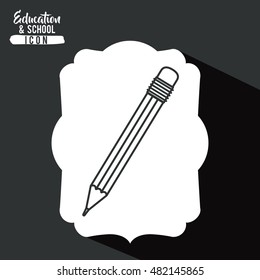 Pencil tool icon. Draw write school and instrument theme. Frame design. Vector illustration