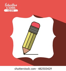 Pencil tool icon. Draw write school and instrument theme. Frame design. Vector illustration