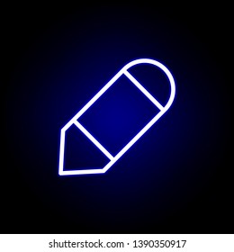 pencil tool icon in neon style. Can be used for web, logo, mobile app, UI, UX