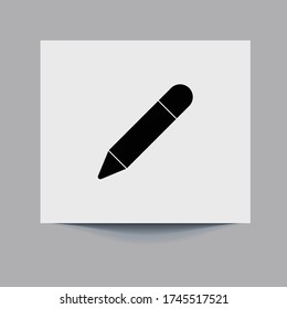 Pencil tool icon.  Path eraser tool icon. Pencil Icon Vector. Perfect Black pictogram illustration on white background. 