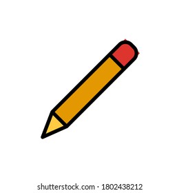 Pencil tool icon. Simple color with outline vector elements of cabinet accessories icons for ui and ux, website or mobile application