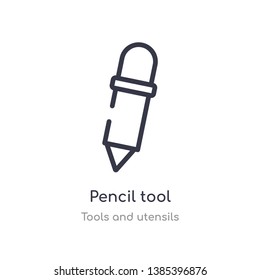 pencil tool outline icon. isolated line vector illustration from tools and utensils collection. editable thin stroke pencil tool icon on white background