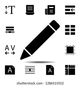 Pencil tool, text icon. Simple glyph, flat vector of Text editor set icons for UI and UX, website or mobile application