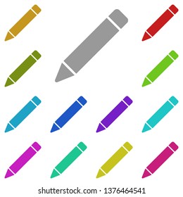 Pencil tool, text multi color icon. Simple thin line, outline vector of Text editor icons for UI and UX, website or mobile application