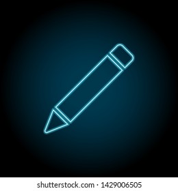 Pencil tool, text neon icon. Simple thin line, outline vector of Text editor icons for UI and UX, website or mobile application