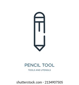 pencil tool thin line icon. pencil, business linear icons from tools and utensils concept isolated outline sign. Vector illustration symbol element for web design and apps.