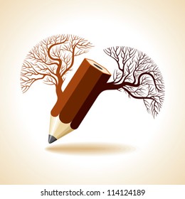 pencil with tree