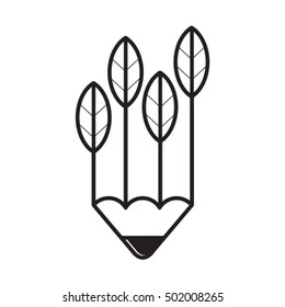 pencil tree in black & white-vector drawing