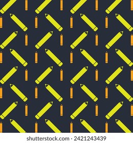 Pencil trendy repeating pattern in dark background vector illustration