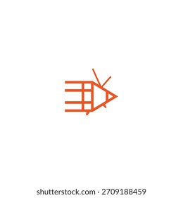 Concepto de diseño de logotipo de TV a lápiz.