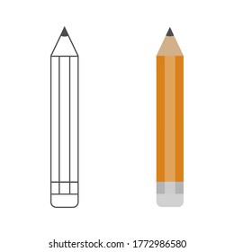 Pencil. Two pencils, colored and black and white on a white background. eps 10