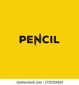 diseño vectorial de plantilla de logotipo tipografía de lápiz