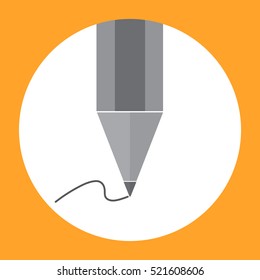 Pencil vector, black carbon core pencil icon.