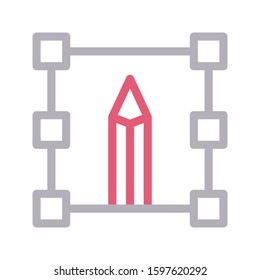 pencil vector color line icon 