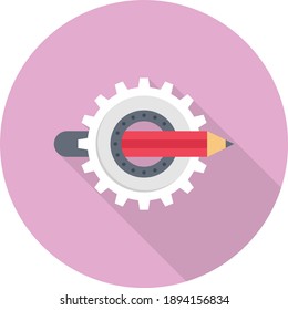 pencil vector colour flat icon