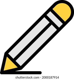 icono de línea de color del vector de lápiz