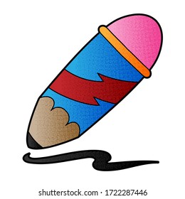 diseño vectorial de lápiz. mano digital dibujada. textura de medio tono