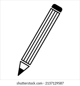 Pencil vector design and illustration design with editable stroke