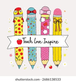 Pencil vector design for kids