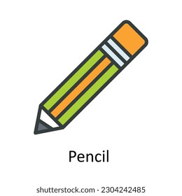 Pencil  vector  Fill outline Icon Design illustration. Work in progress Symbol on White background EPS 10 File