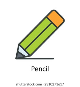 Pencil Vector Fill outline Icon Design illustration. User interface Symbol on White background EPS 10 File