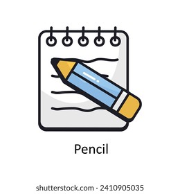 Dibujo de diseño del doodle de borde relleno del vector del lápiz. Símbolo del archivo EPS 10 de fondo blanco