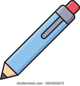 pencil vector flat color icon 