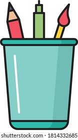 pencil vector flat color icon 