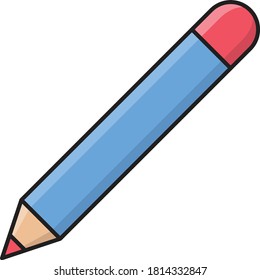 icono de color plano vectorial de lápiz 