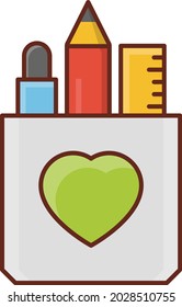 pencil vector flat color icon
