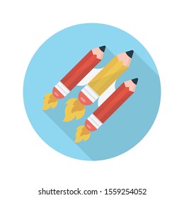pencil vector flat colour icon 