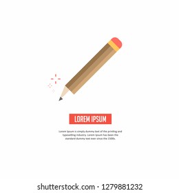 pencil vector flat icon. Design template