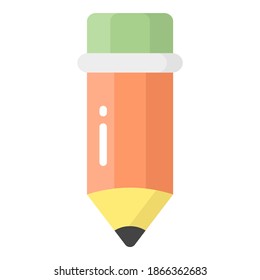 icono plano del vector del lápiz, icono de escuela y educación