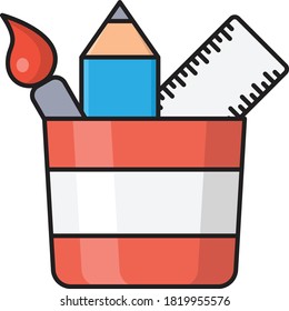 pencil vector flat line icon 