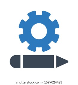 pencil vector glyph color icon 