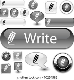 Pencil vector grey icons.