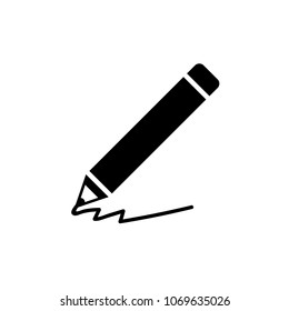 Pencil - vector icon in black on a white background.