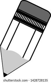 Pencil vector icon in black on a white background.