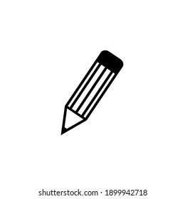 Pencil - vector icon in black on a white background., 